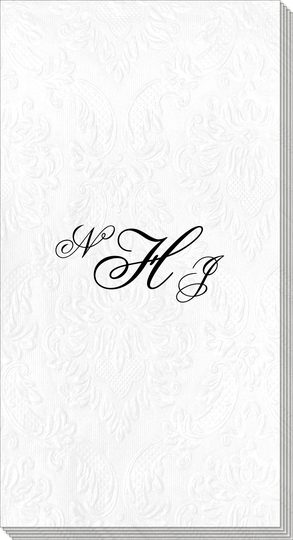 Elegant Monogram Carte Embossed Guest Towels